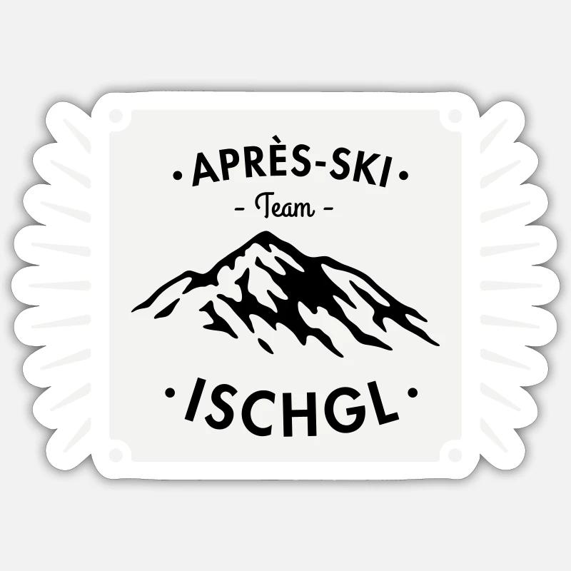 Après-Ski Ischgl - Sticker taille S (10 x 10 cm) - blanc mat