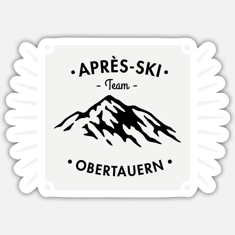 Après-Ski Obertauern - Sticker taille S (10 x 10 cm) - blanc mat