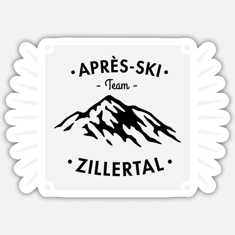 Après-Ski Zillertal - Sticker Größe S (10 x 10 cm) - Mattweiß