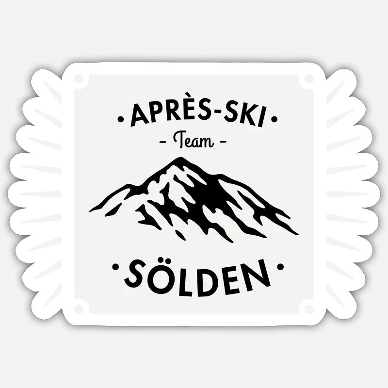 Après-Ski Sölden - Sticker Größe S (10 x 10 cm) - Mattweiß