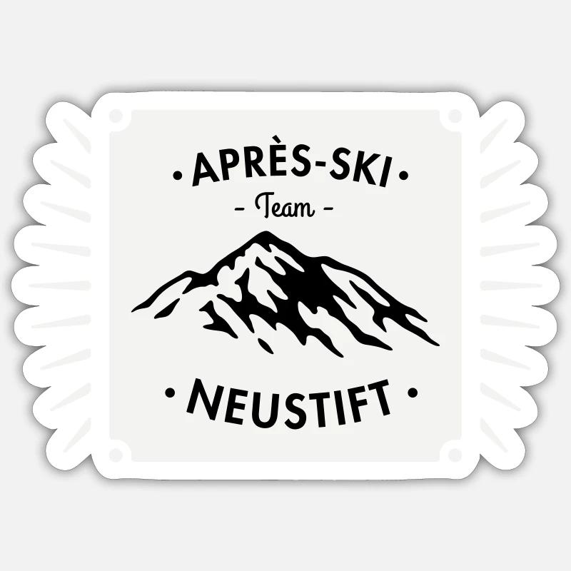 Après-Ski Neustift - Sticker taille S (10 x 10 cm) - blanc mat