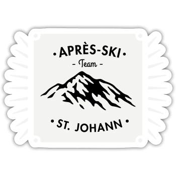 Après-Ski St. Johann - Sticker taille S (10 x 10 cm) - blanc mat - Devant