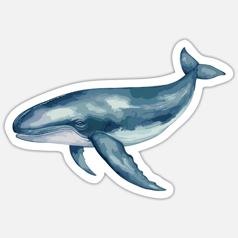 Pottwal - Sticker Größe S (10 x 10 cm) - Mattweiß