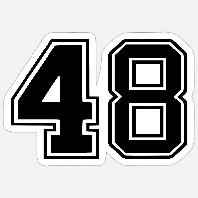 48 - Sticker Größe S (10 x 10 cm) - Mattweiß