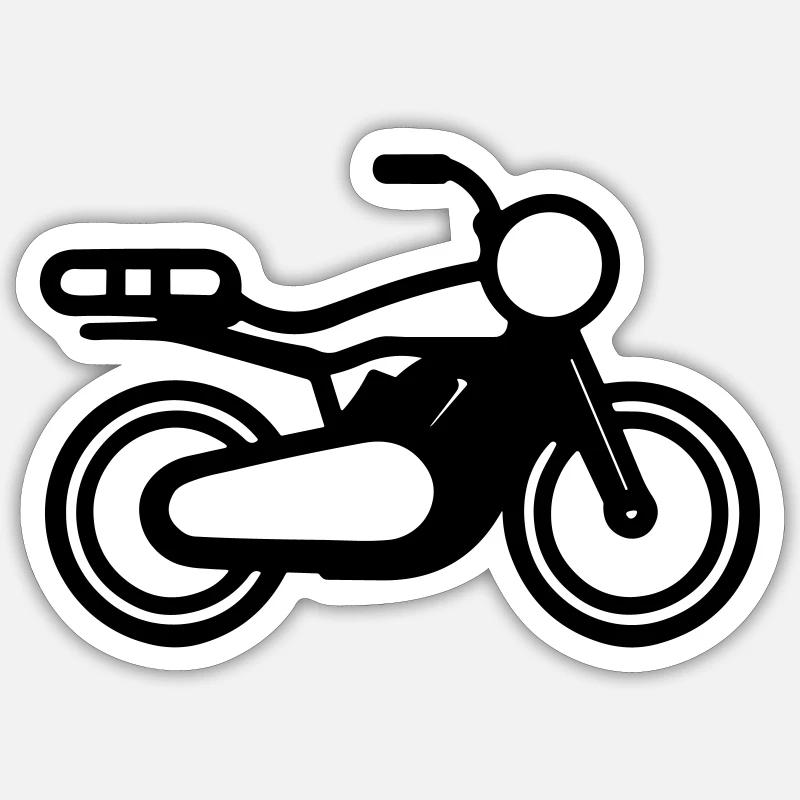 Motorrad - Sticker Größe S (10 x 10 cm) - Mattweiß
