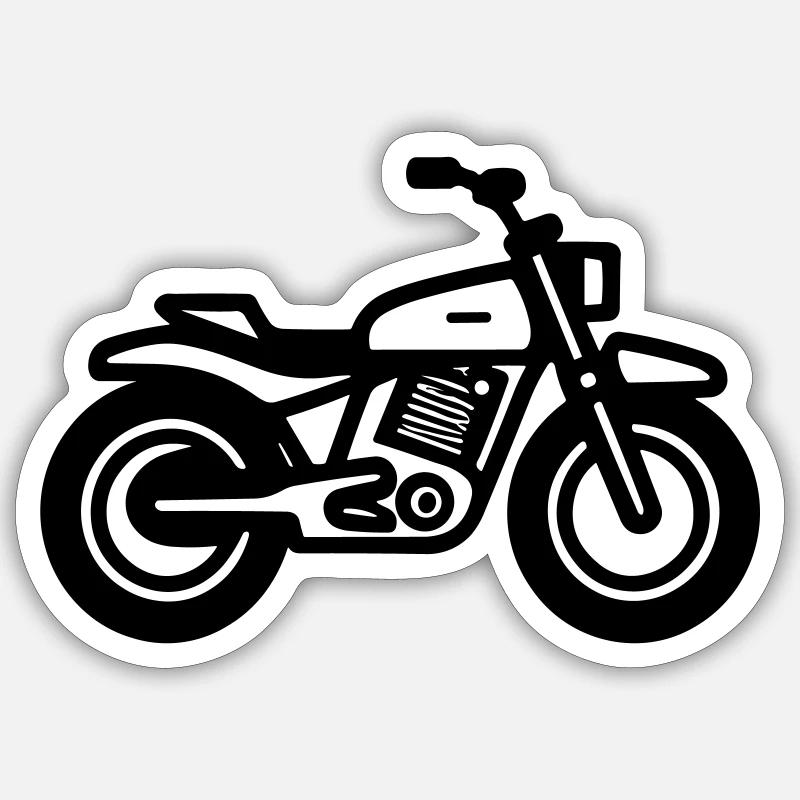 Motorcycle - Sticker size S (10 x 10 cm) - white matte