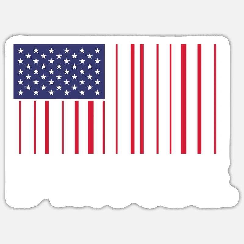 B4RCODE. États-Unis Sticker taille S (10 x 10 cm)