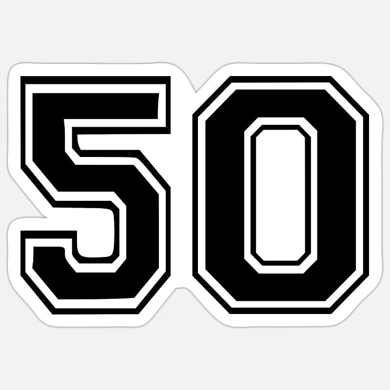 50 - Sticker Größe S (10 x 10 cm) - Mattweiß