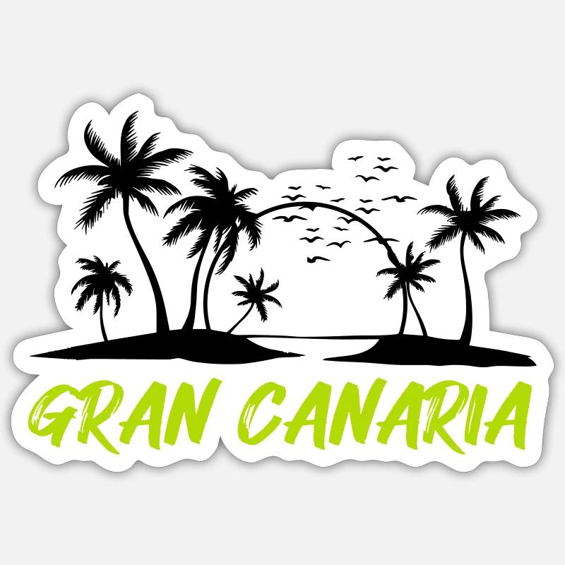 Grande Canarie - Sticker taille S (10 x 10 cm) - blanc mat