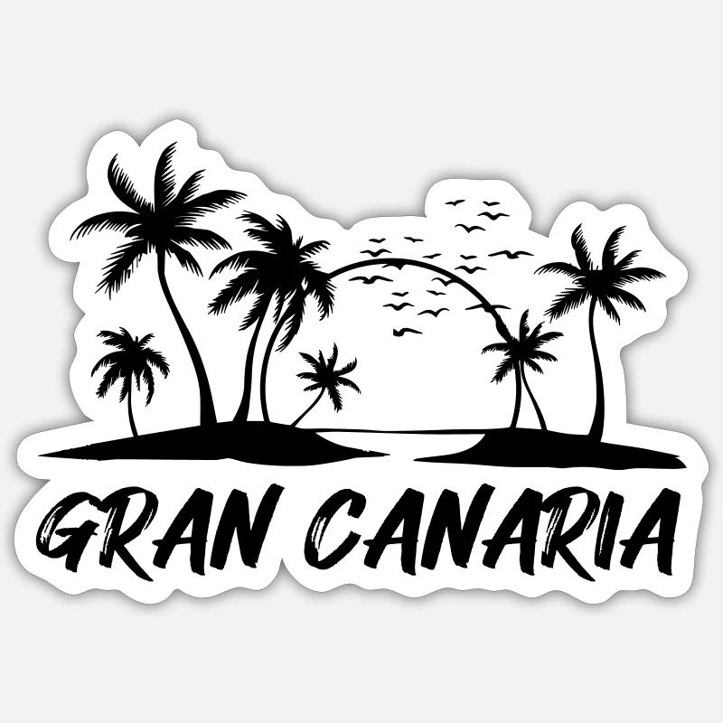 Gran Canaria - Naklejka rozmiar S (10 x 10 cm) - biały matowy