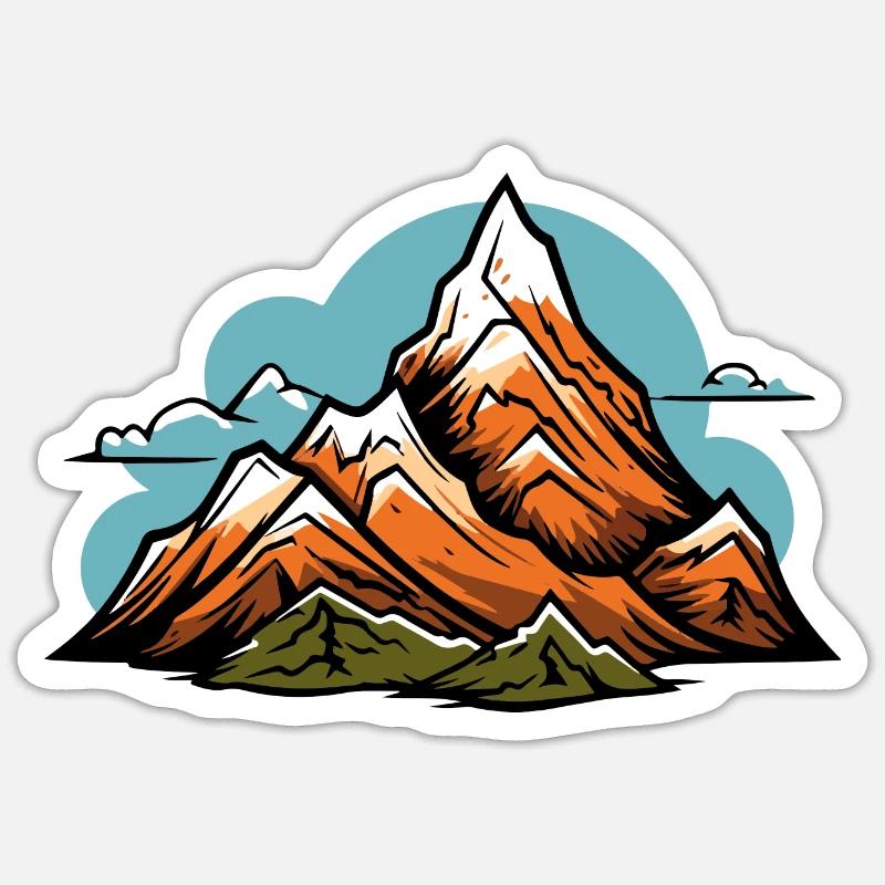 Mountains Symbol Icon - Sticker size S (10 x 10 cm) - white matte