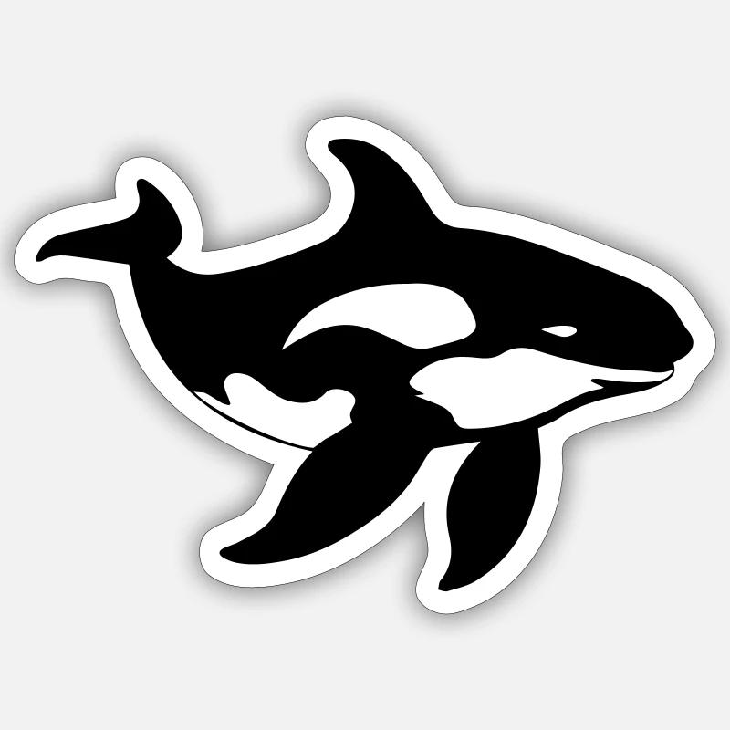 Schwertwal - Sticker Größe S (10 x 10 cm) - Mattweiß