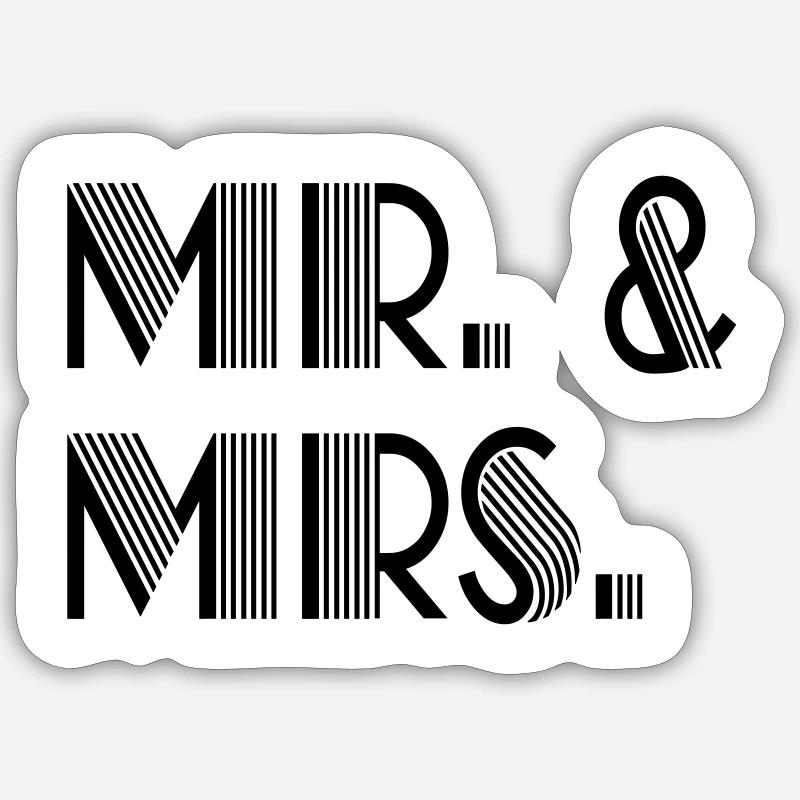 Mr. & Mrs. - Sticker size S (10 x 10 cm) - white matte