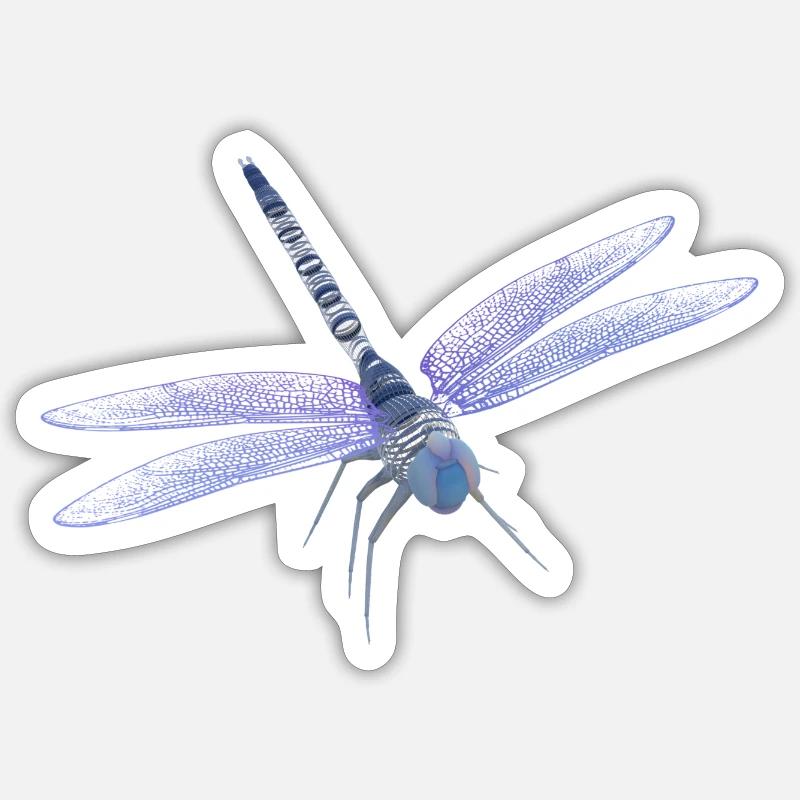 Libellule - Sticker taille S (10 x 10 cm) - blanc mat