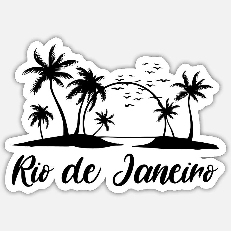 rio de janeiro - Sticker Größe S (10 x 10 cm) - Mattweiß