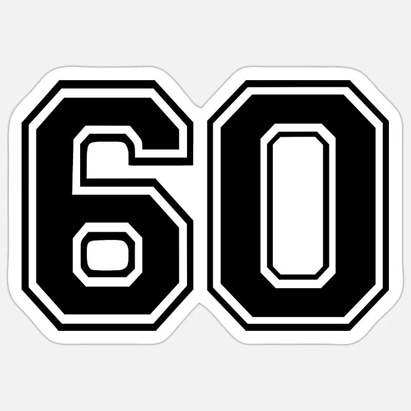 60 - Sticker Größe S (10 x 10 cm) - Mattweiß