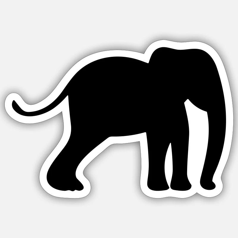 Elephant - Sticker size S (10 x 10 cm) - white matte