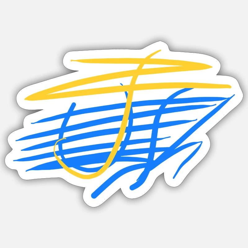 Abstract Ukrainian Art - Sticker size S (10 x 10 cm) - white matte