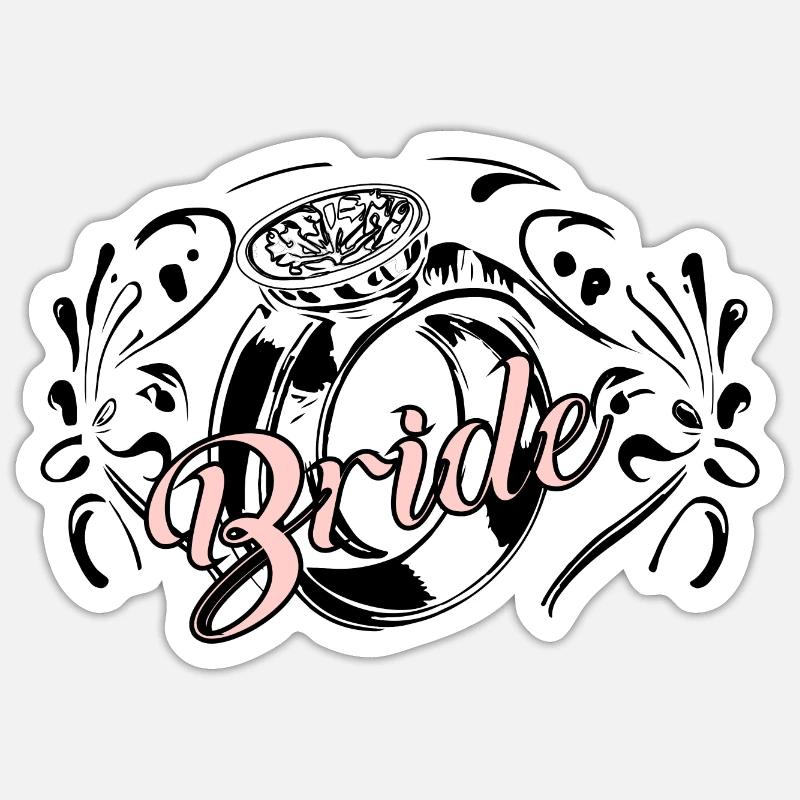 BRAUT, TSHIRT - Sticker Größe S (10 x 10 cm) - Mattweiß
