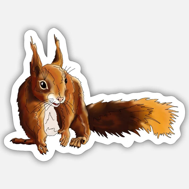 Écureuil 5 - Sticker taille S (10 x 10 cm) - blanc mat