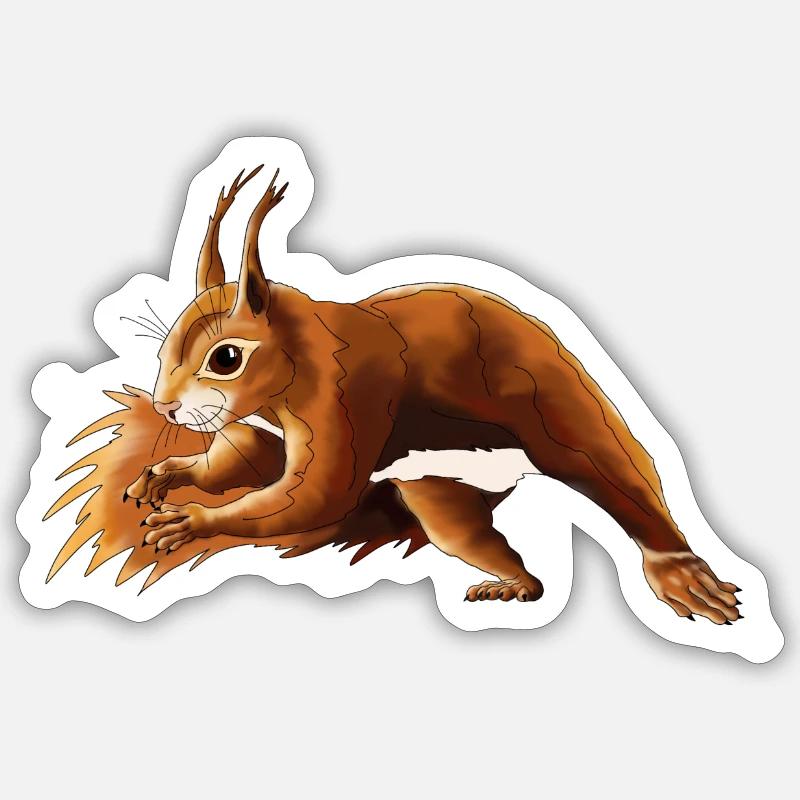 Écureuil 6 - Sticker taille S (10 x 10 cm) - blanc mat