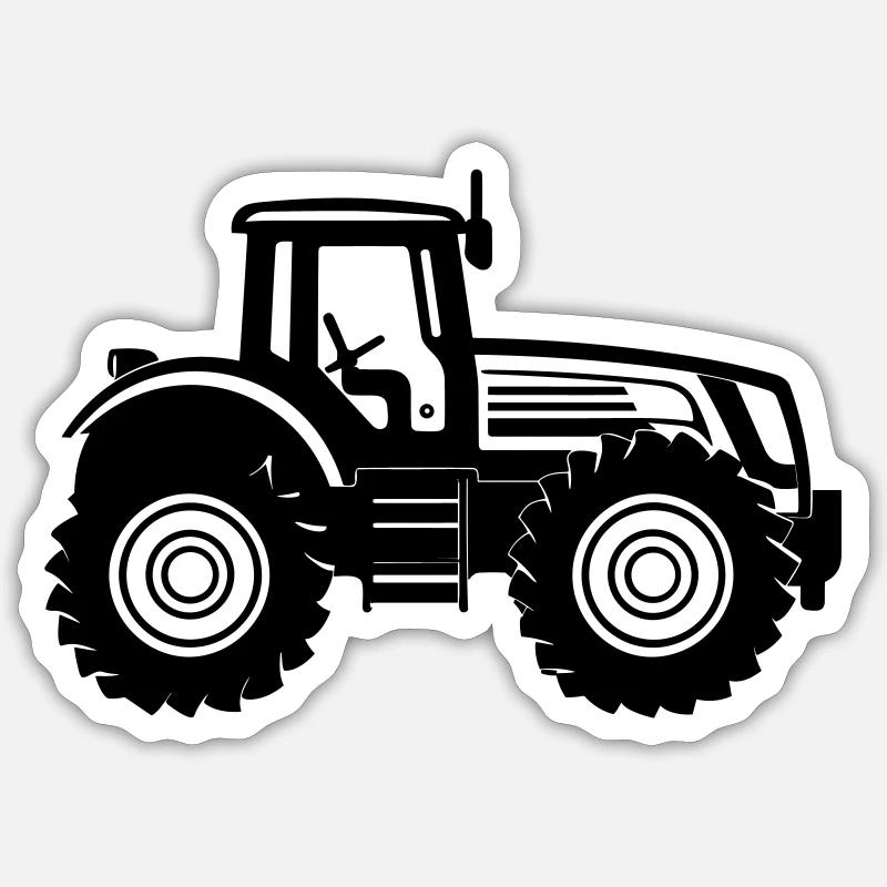 Traktor - Sticker Größe S (10 x 10 cm) - Mattweiß