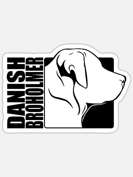 Danish Broholmer Profil Hunde Hund Wilsigns - Sticker Größe S (10 x 10 cm) - Mattweiß