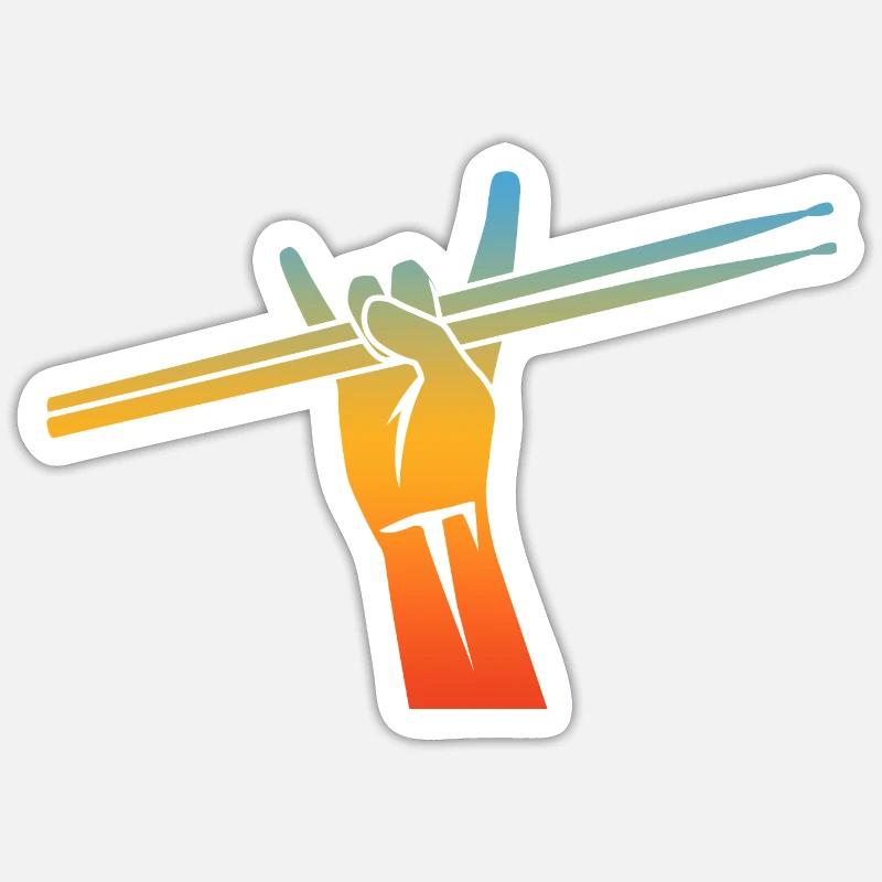 Drummers Drumsticks Sticker taille S (10 x 10 cm)