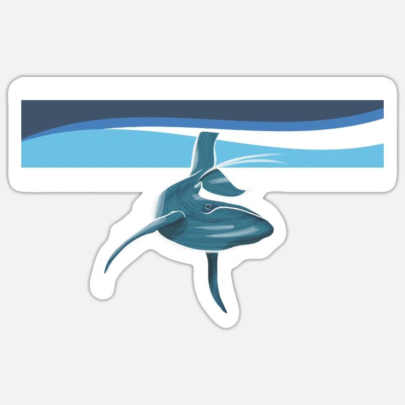 Humpback whale - Sticker size S (10 x 10 cm) - white matte