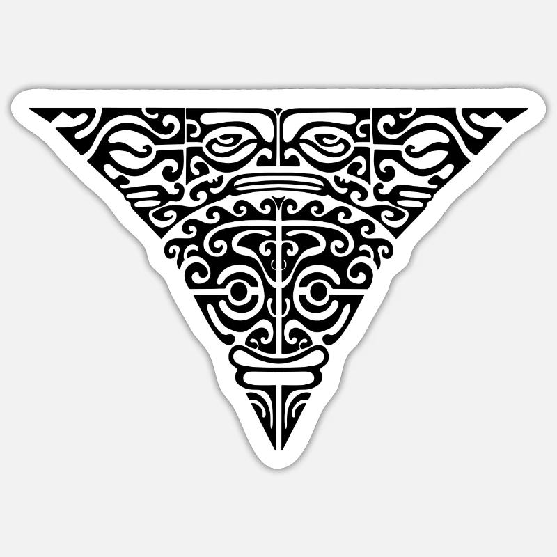 Maori7 schwarz - Sticker Größe S (10 x 10 cm) - Mattweiß
