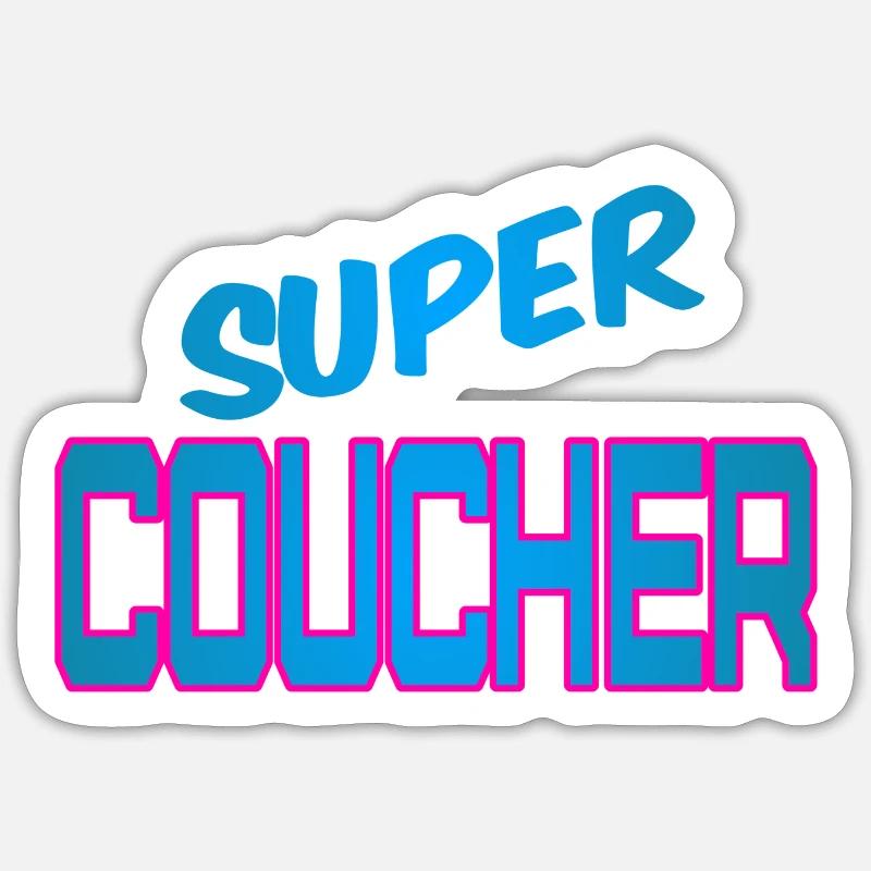 Super coucher - Sticker Größe S (10 x 10 cm) - Mattweiß