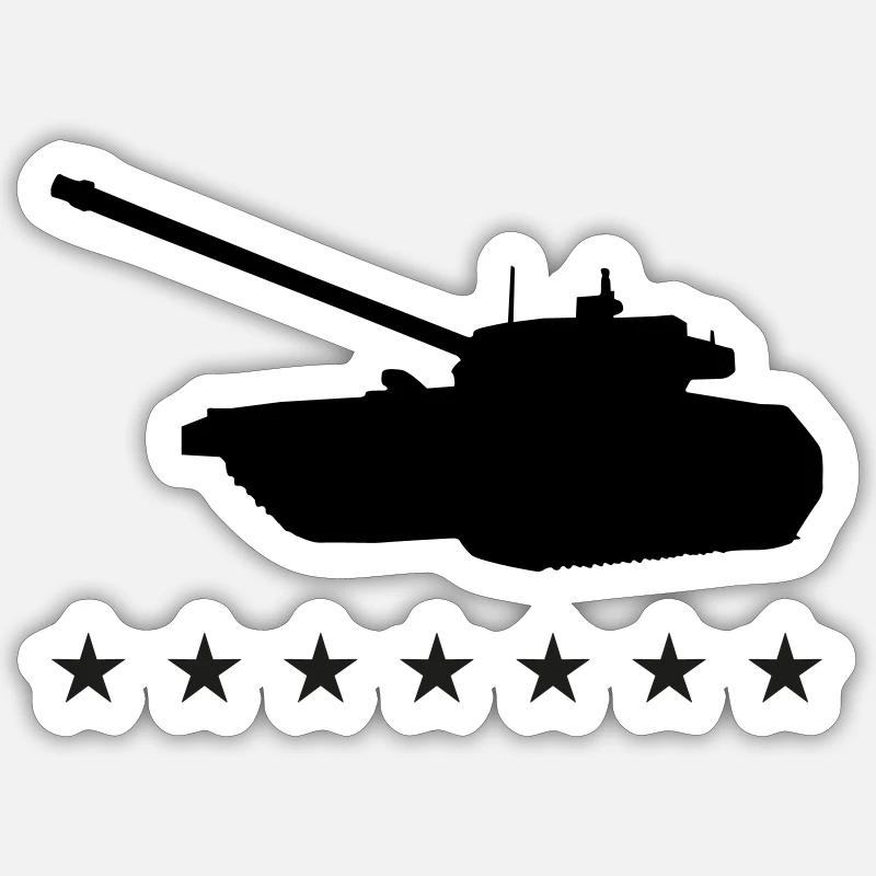 tank - Sticker Größe S (10 x 10 cm) - Mattweiß
