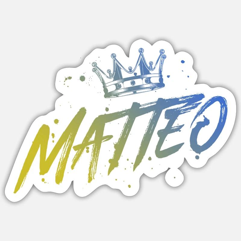 Matteo - Sticker taille S (10 x 10 cm) - blanc mat