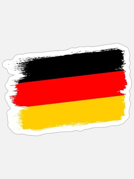 Deutschland Flagge Deutsche Fahne Used Look Heimat - Sticker Größe S (10 x 10 cm) - Mattweiß