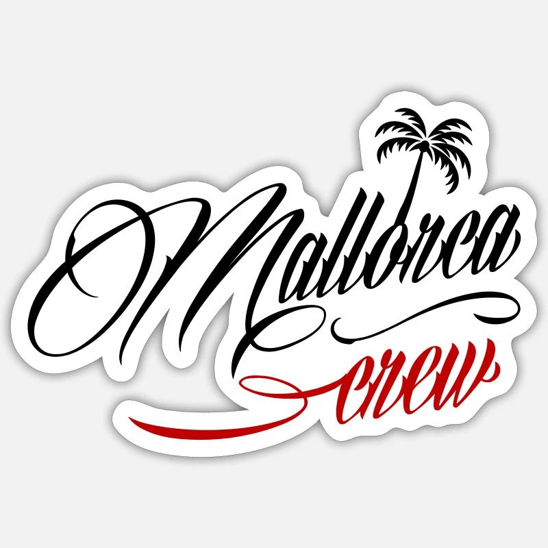 Mallorca Crew - Sticker Größe S (10 x 10 cm) - Mattweiß