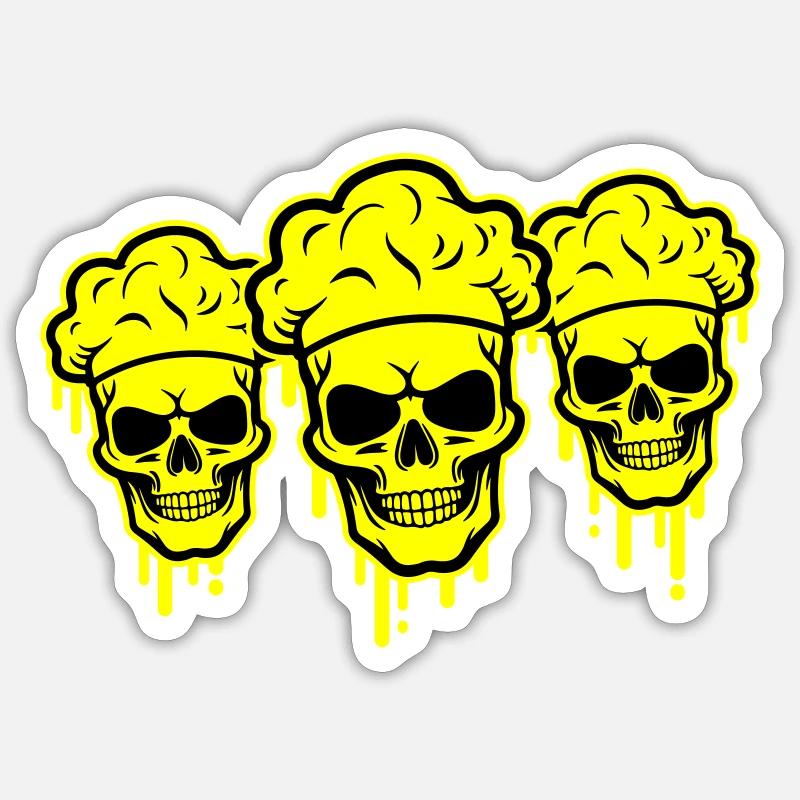 Chefkoch Skelett Sticker Größe S (10 x 10 cm)