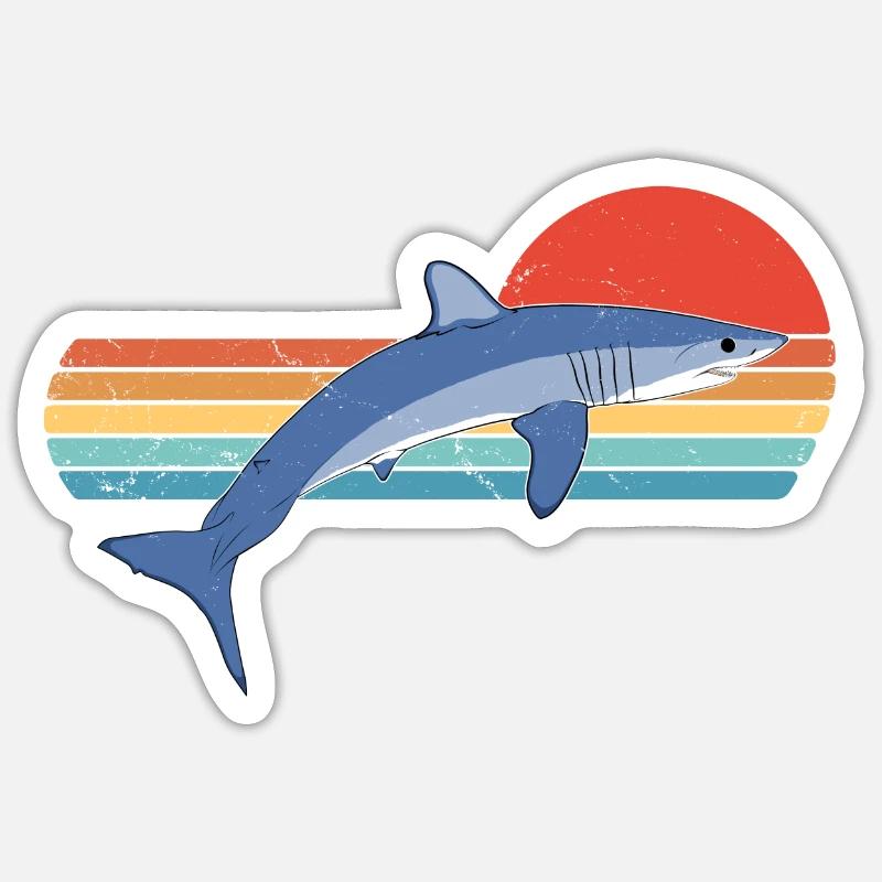 Requin tako - Sticker taille S (10 x 10 cm) - blanc mat