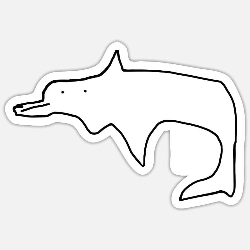 Dauphin - Sticker taille S (10 x 10 cm) - blanc mat