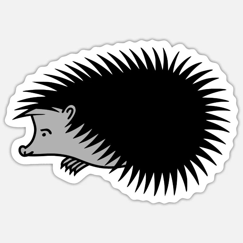 Hérisson - Sticker taille S (10 x 10 cm) - blanc mat