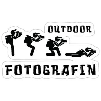 Outdoor Fotografin - Sticker Größe S (10 x 10 cm) - Mattweiß - Vorne