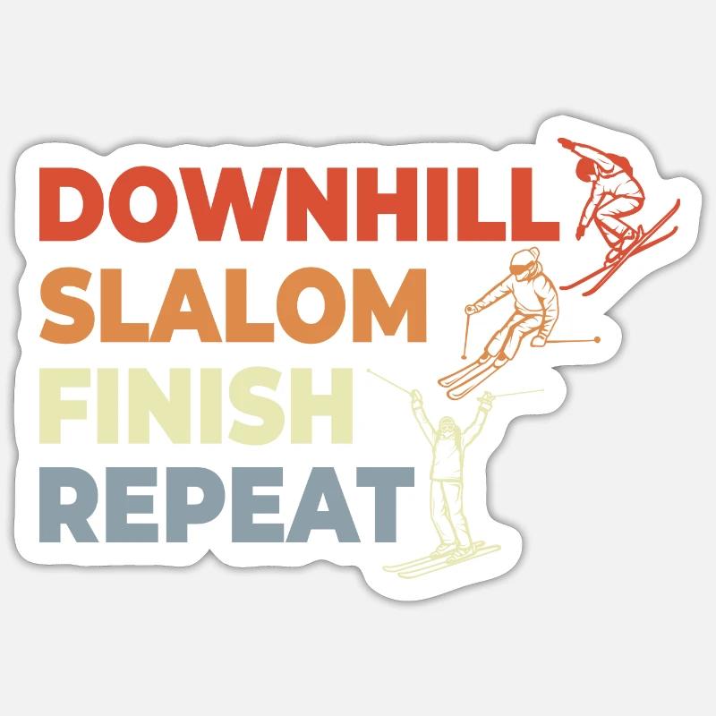 Skiing - Sticker size S (10 x 10 cm) - white matte