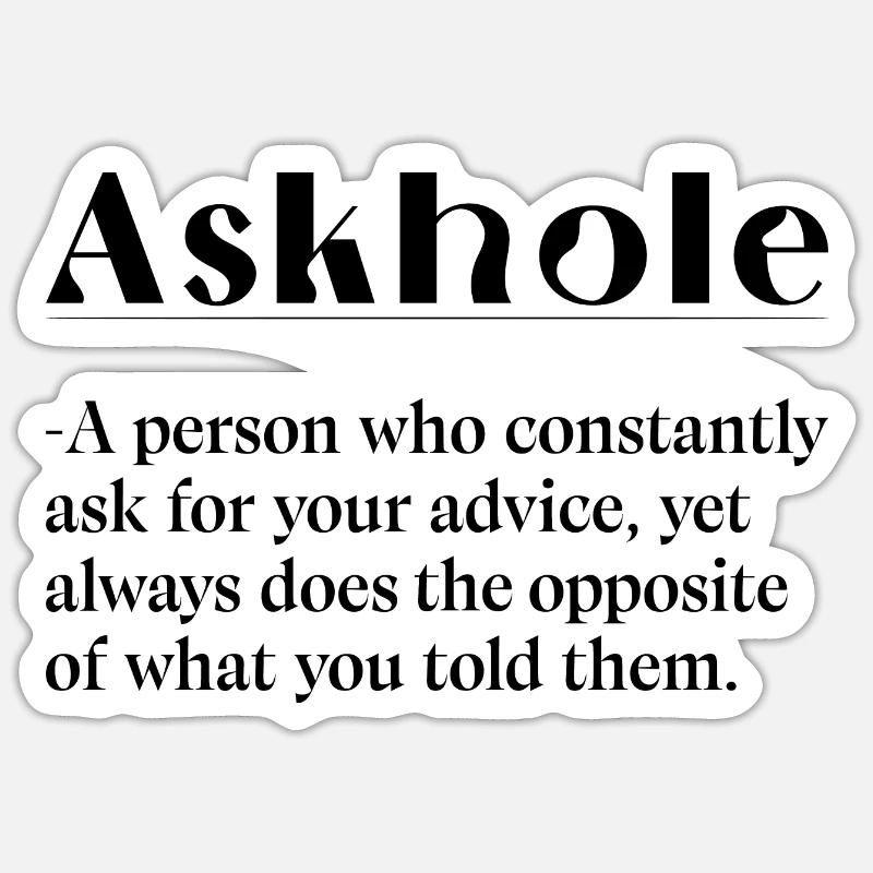 Trou d’askhole - Sticker taille S (10 x 10 cm) - blanc mat