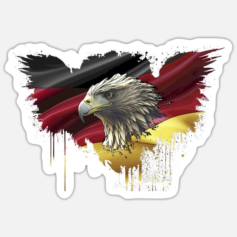 Germany Flag Eagle Bundesadler - Sticker size S (10 x 10 cm) - white matte
