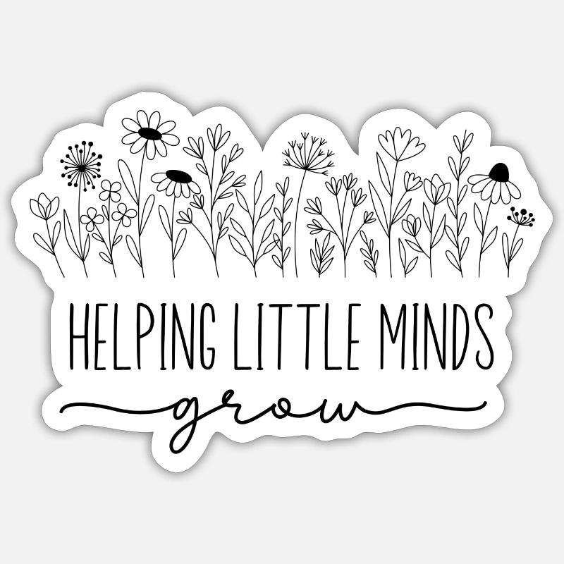 Aider les petits esprits à grandir - Sticker taille S (10 x 10 cm) - blanc mat
