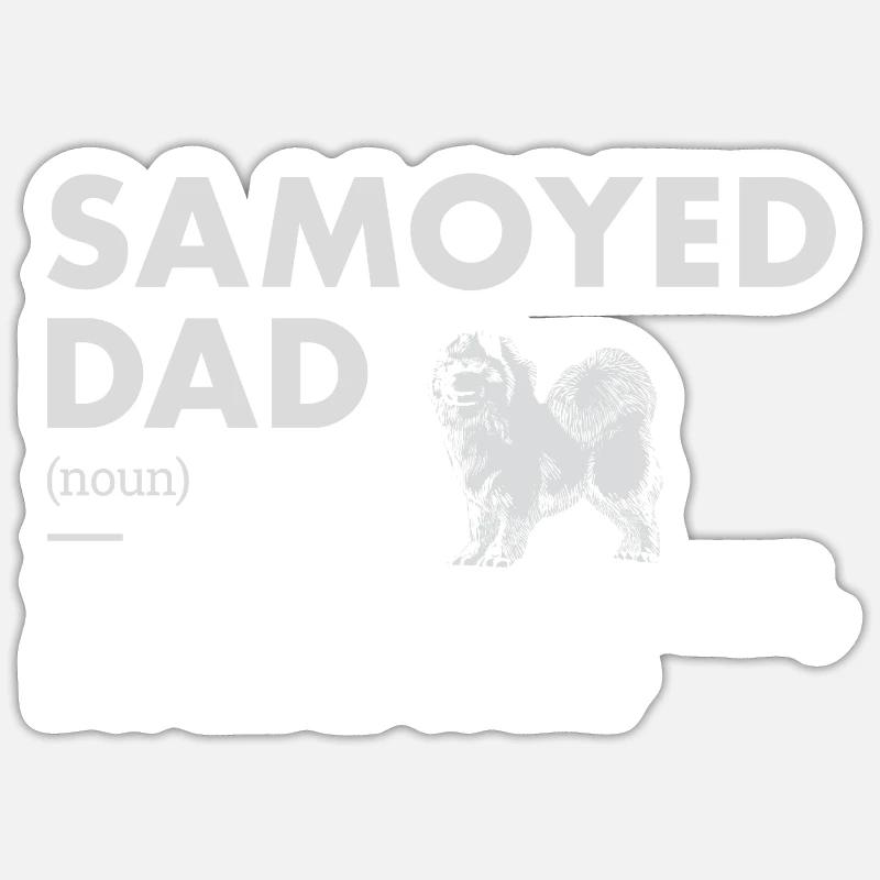 Samoyed Dad Definition - Sticker Größe S (10 x 10 cm) - Mattweiß