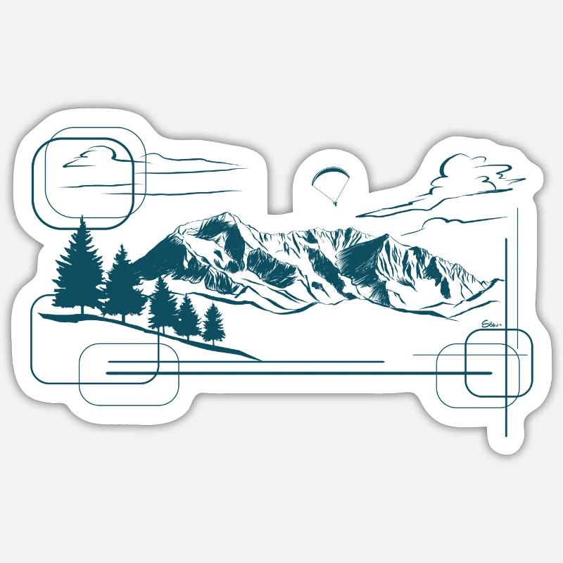 Mountain Design Sticker size S (10 x 10 cm)