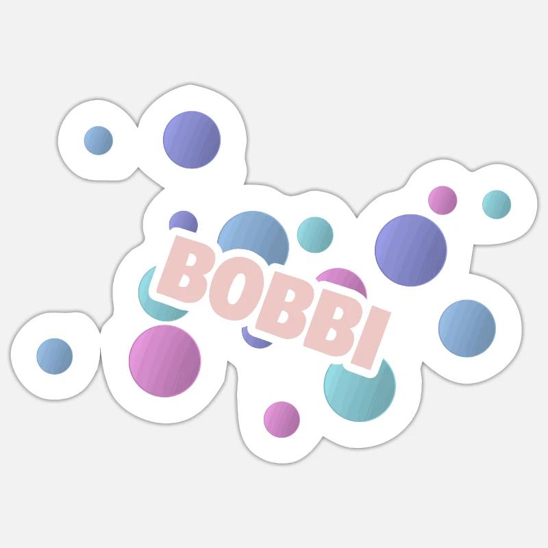 Bobbi - Sticker taille S (10 x 10 cm) - blanc mat