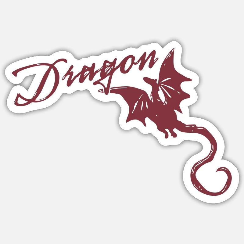 Dragon Drache – Vectorgraphic - Sticker Größe S (10 x 10 cm) - Mattweiß