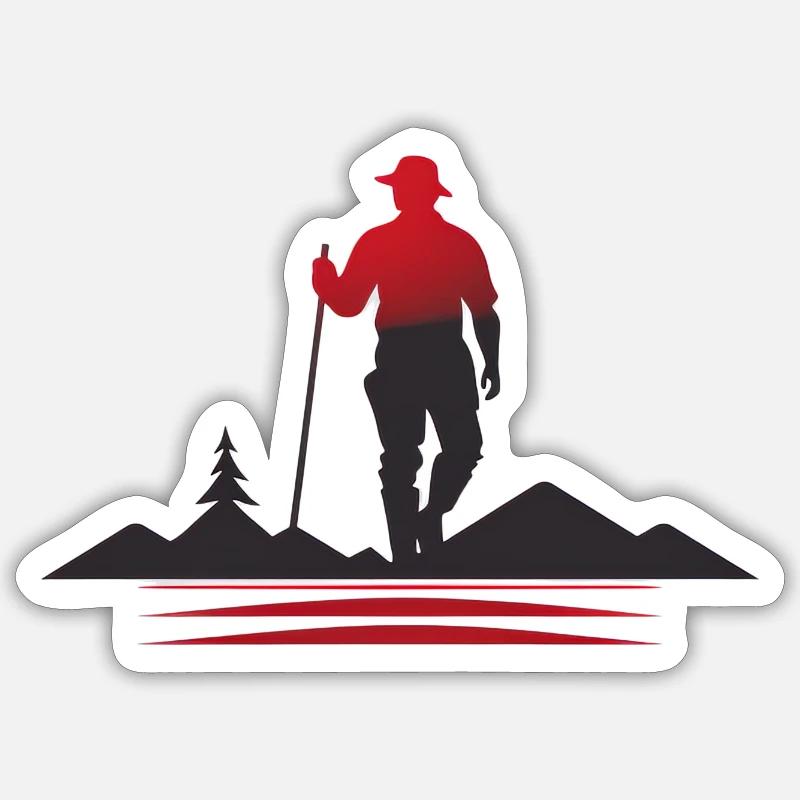 Hiker - Sticker size S (10 x 10 cm) - white matte