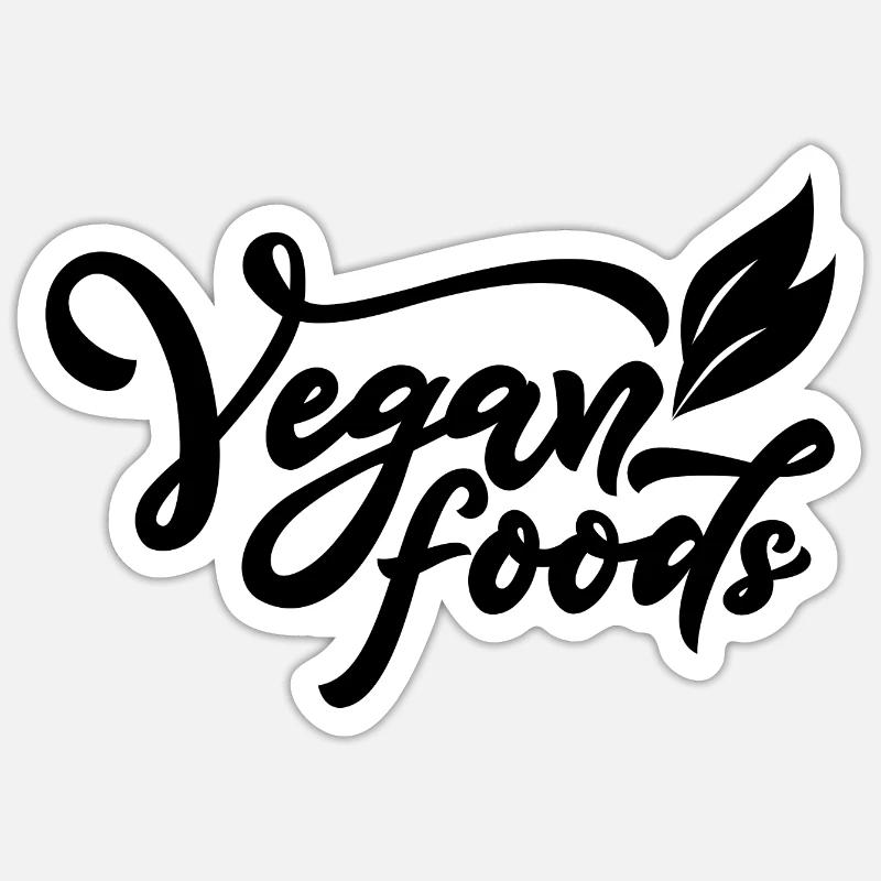 Aliments végétaliens - Sticker taille S (10 x 10 cm) - blanc mat